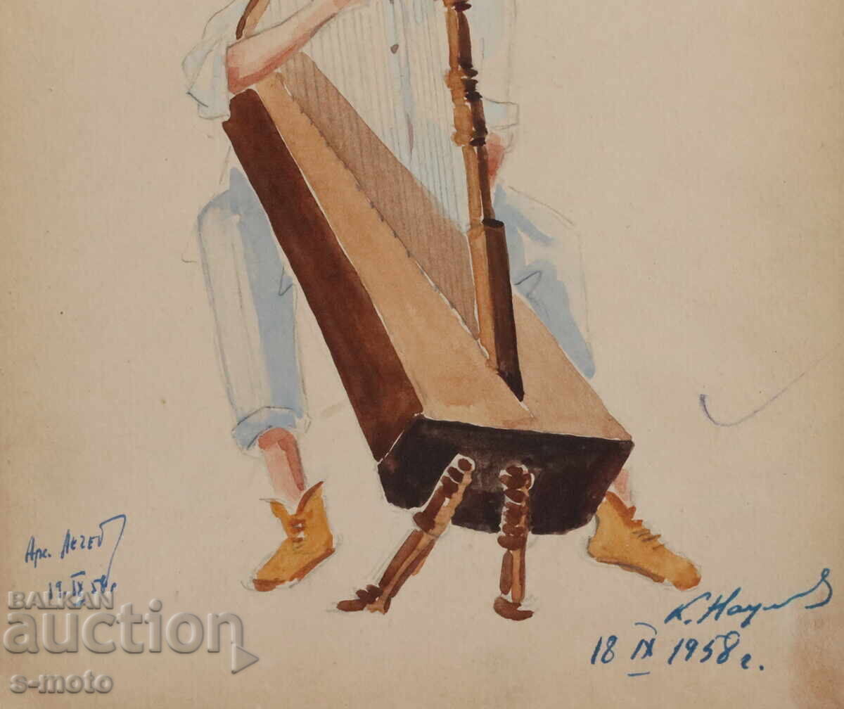 Pictură guașă scenografie, proiect pentru costume 1958 - 7