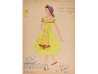 Γκουάς ζωγραφική σκηνογραφία, οπερέτα σχέδιο κοστουμιών 1961