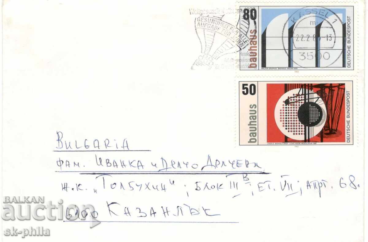 Old postcard envelope with bracelet - traveled Old postcard envelope with bracelet - traveled