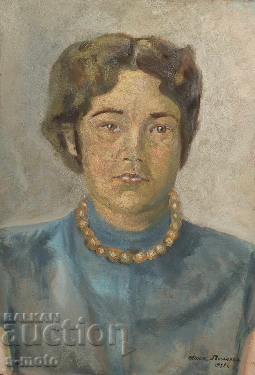 Έργο ζωγραφικής με λάδι, γυναικείο πορτρέτο, υπογεγραμμένο 1955 Έργο ζωγραφικής με λάδι, γυναικείο πορτρέτο, υπογεγραμμένο 1955