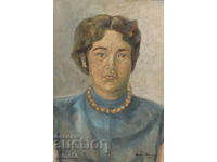 Oil painting, female portrait, signed 1955
