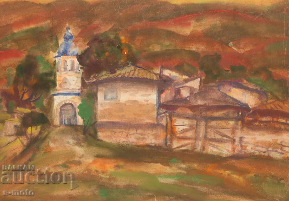 Stoian Domuschiev / 1935 - 2021 / Acuarelă, peisaj cu preț 400.00 BGN | € 204.52 Stoian Domuschiev / 1935 - 2021 / Acuarelă, peisaj cu preț 400.00 BGN | € 204.52