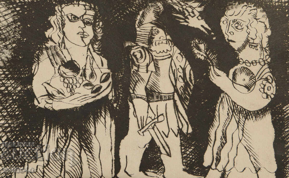 Γραφικά, ξηρή χάραξη, φιγούρα σύνθεση - 5