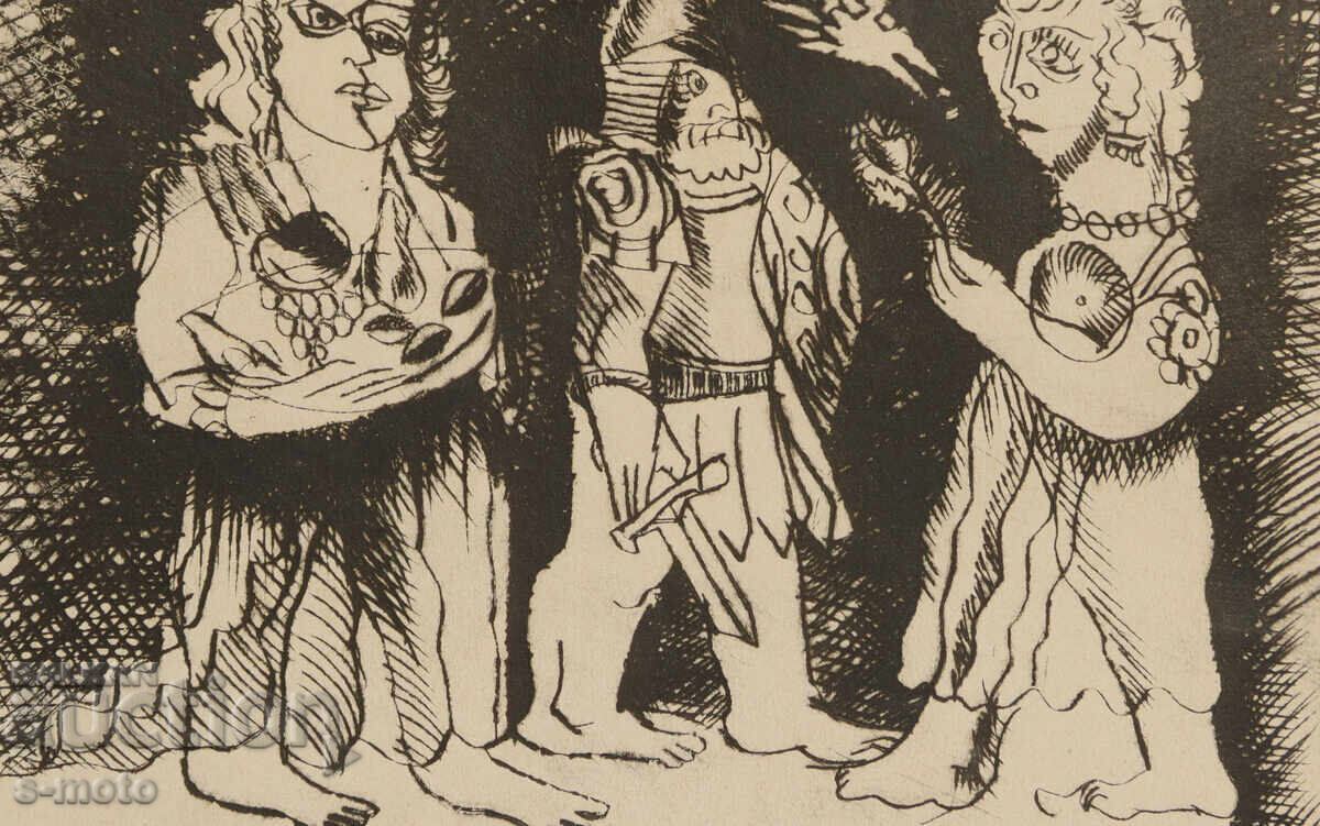 Γραφικά, ξηρή χάραξη, φιγούρα σύνθεση - 7