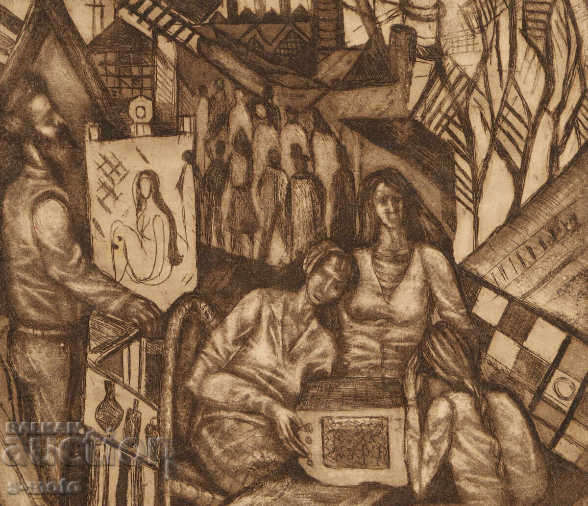 Παράδοση Λιθογραφία, μικτή τεχνική, "Σύγχρονο" Άνα Ζαχαρίεβα Παράδοση Λιθογραφία, μικτή τεχνική, "Σύγχρονο" Άνα Ζαχαρίεβα