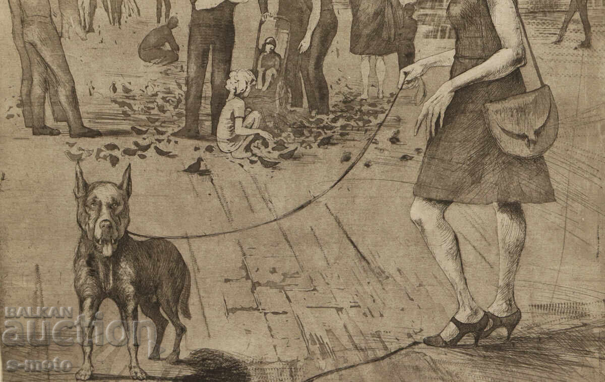 Λιθογραφία, χαρτί, αστικό τοπίο - 7