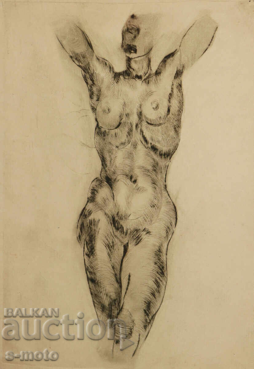 Graphics, paper, nude body