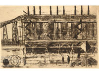 Γραφικά, ξηρή χάραξη, βιομηχανικό τοπίο