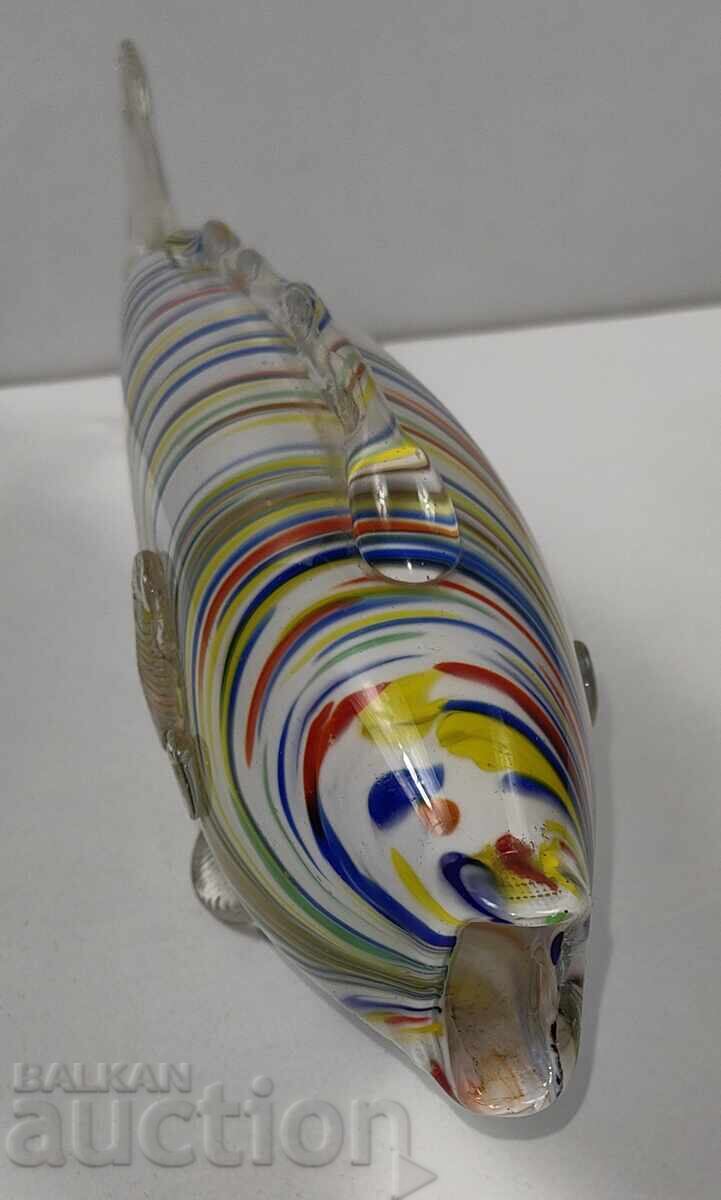 LARGE SOCIALIST GLASS FISH TYPE MURANO FIGURE FIGURINE STATUETTE - 5