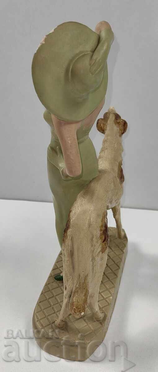1930s LADY DOG LARGE GYPSUM COMPOSITION FIGURE STATUETTE - 6 1930s LADY DOG LARGE GYPSUM COMPOSITION FIGURE STATUETTE - 6