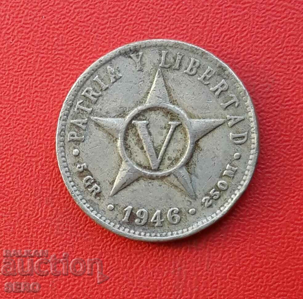 Cuba-5 centavos 1946 Cuba-5 centavos 1946