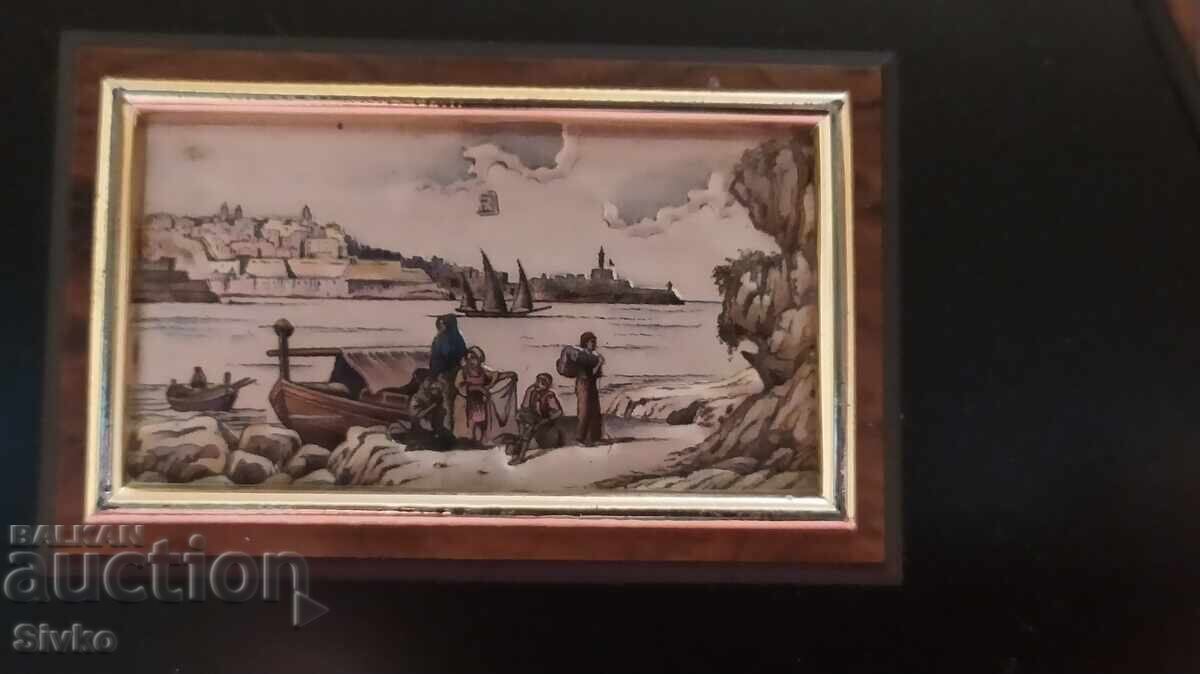 Картина върху сребро, интересна рамка, сертификат с цена 49.99 лв. | € 25.56