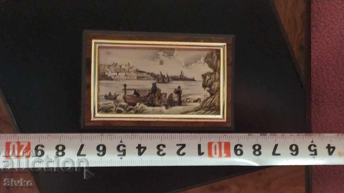 Доставка на Картина върху сребро, интересна рамка, сертификат