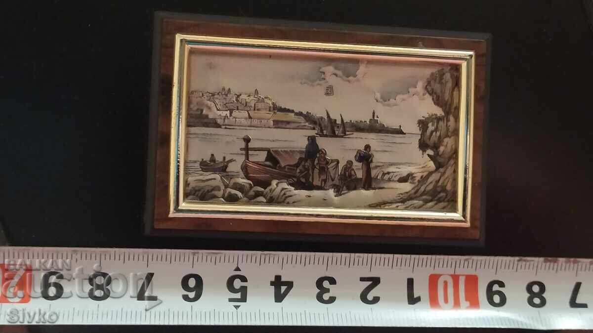 Картина върху сребро, интересна рамка, сертификат - 5