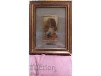 Ζωγραφιά σε χρυσό, μεγάλη, με κορνίζα