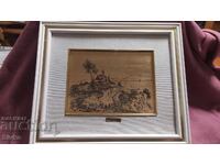 Μεγάλος πίνακας σε χρυσό με κορνίζα, τοπίο