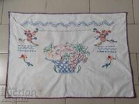 Panou de tapiserie de perete de pepinieră brodat vechi, covor