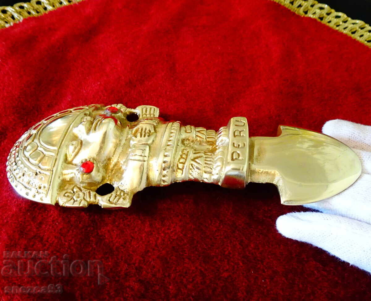 The Tumi Peruvian divine bronze dagger, knife - 6