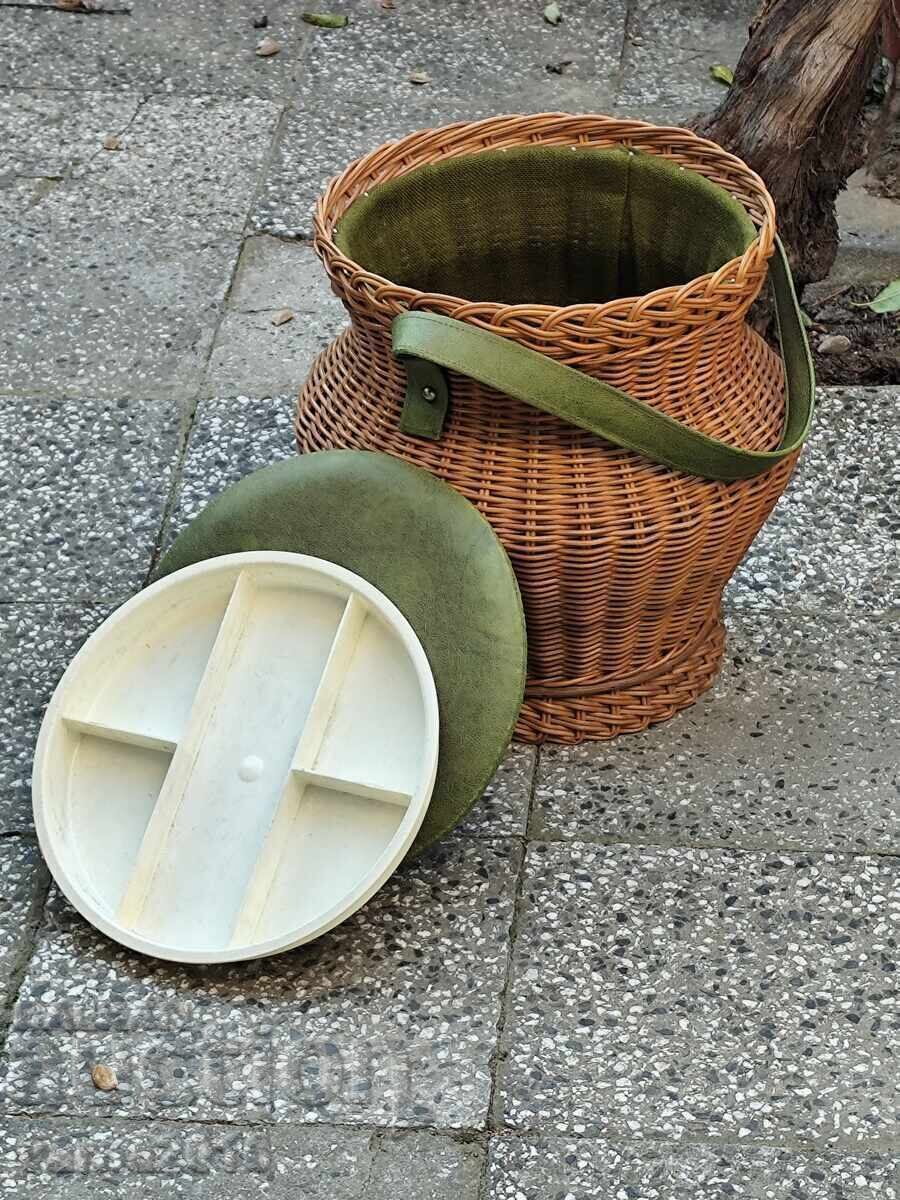 Woven Basket from Natural Rattan with price 60.00 BGN | € 30.68 Woven Basket from Natural Rattan with price 60.00 BGN | € 30.68