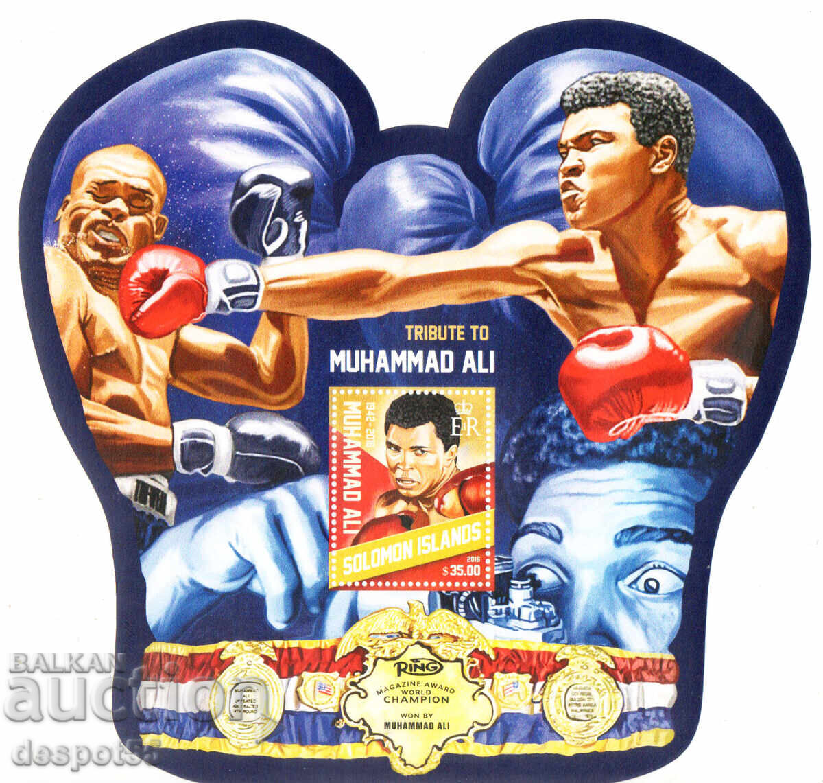 2016. Solomon Islands. Muhammad Ali, 1942-2016. Block