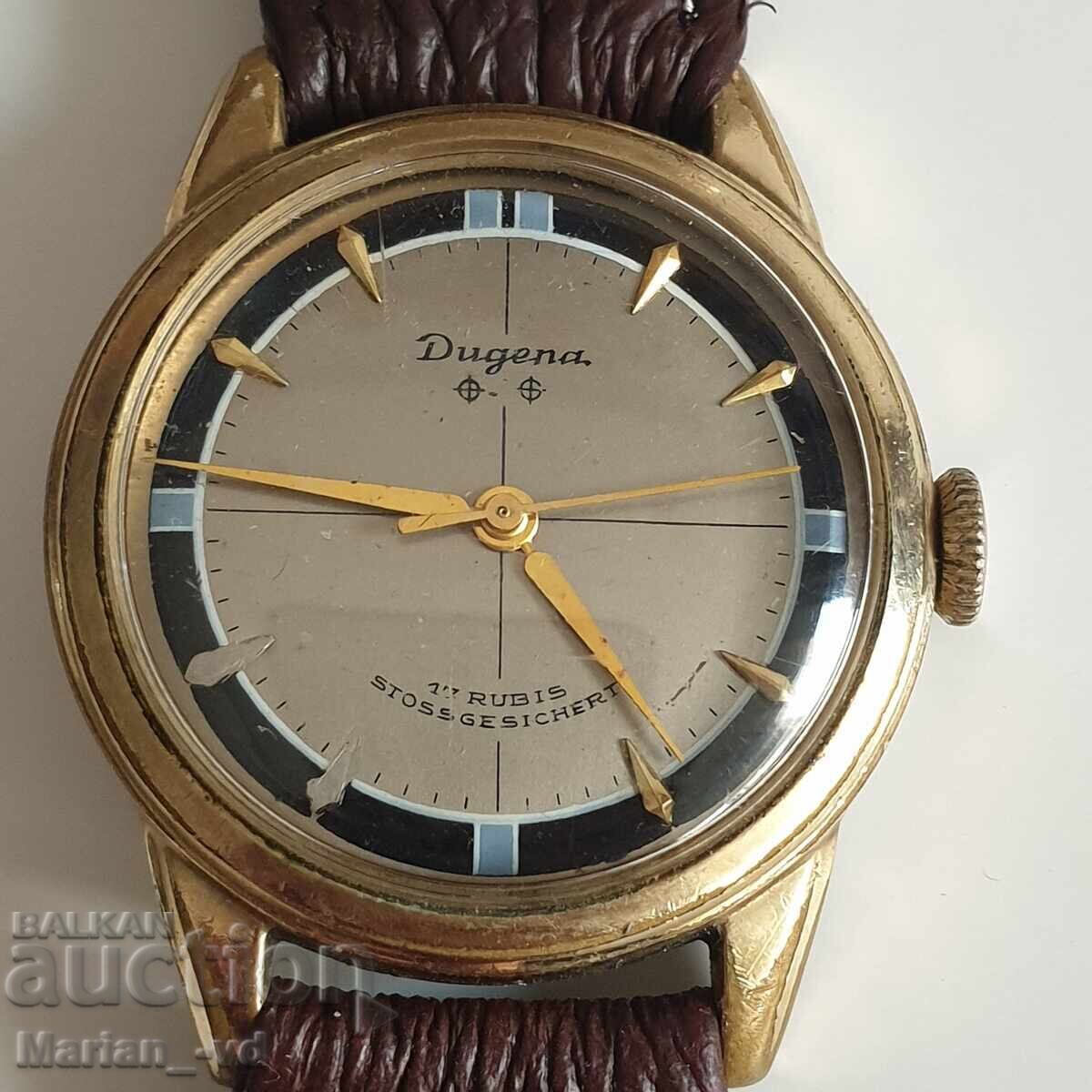 Star pozlaten mehanichen chasovnik Dugena - 7