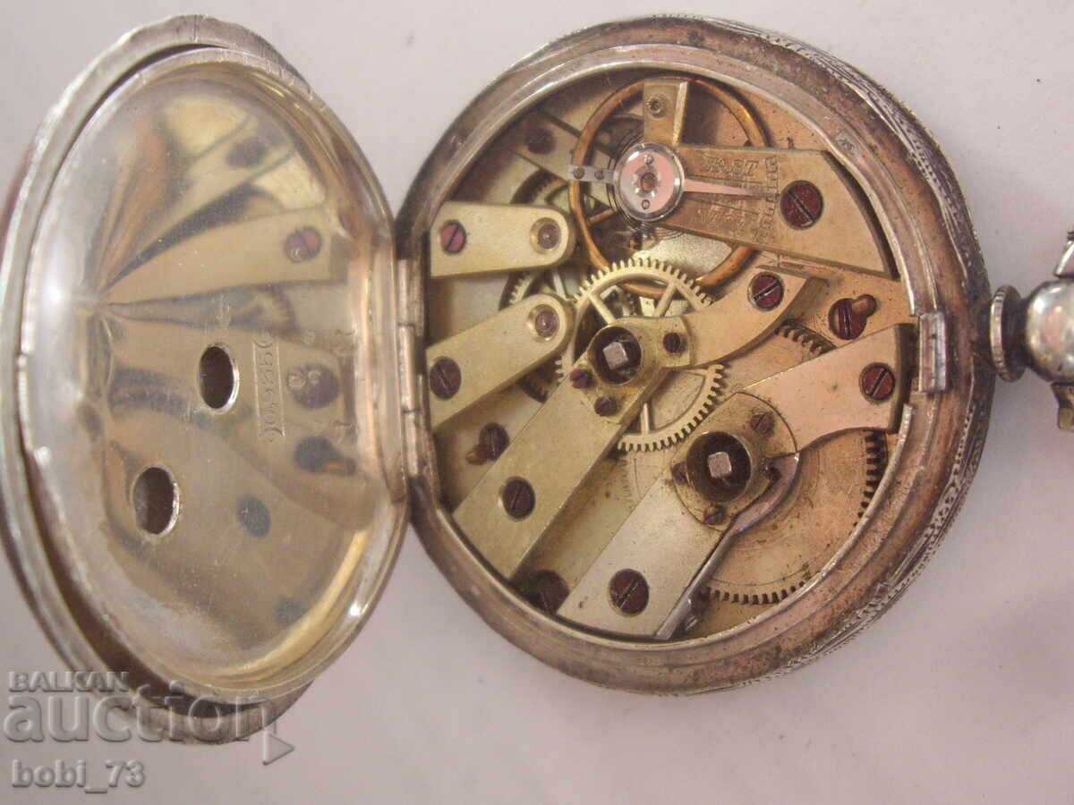 Παλιό ασημένιο ρολόι τσέπης - 5