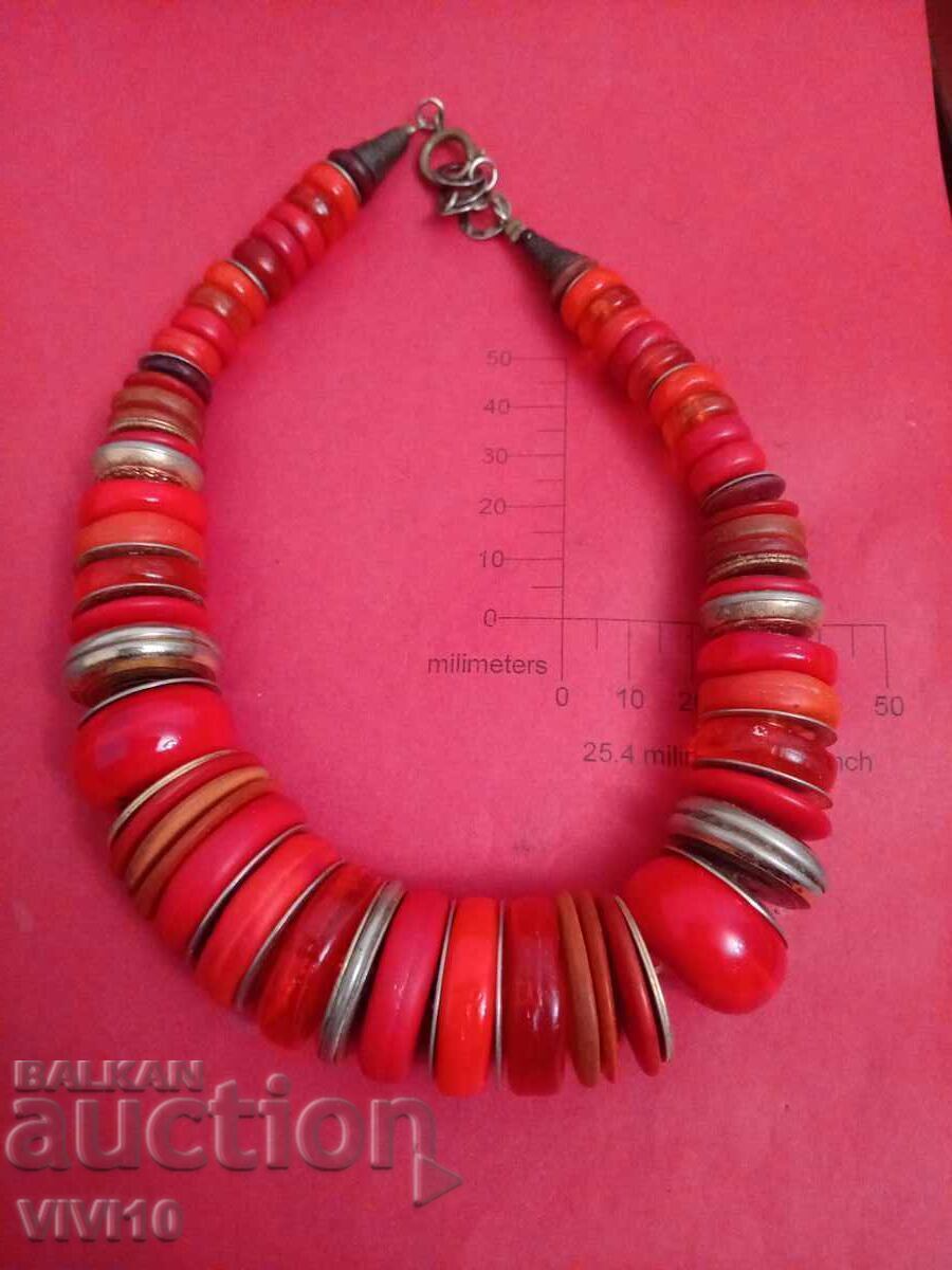 Antique coral bead necklace