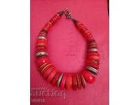 Antique coral bead necklace