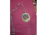 Antique, hand-embroidered necklace