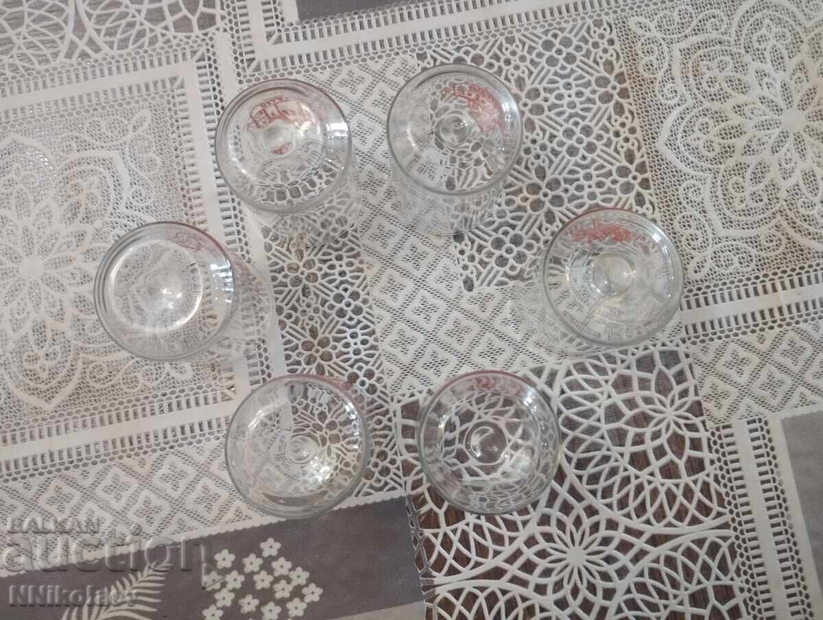 Доставка на Комплект сервиз 6 стъклени чаши Клинский сувенир СССР Доставка на Комплект сервиз 6 стъклени чаши Клинский сувенир СССР