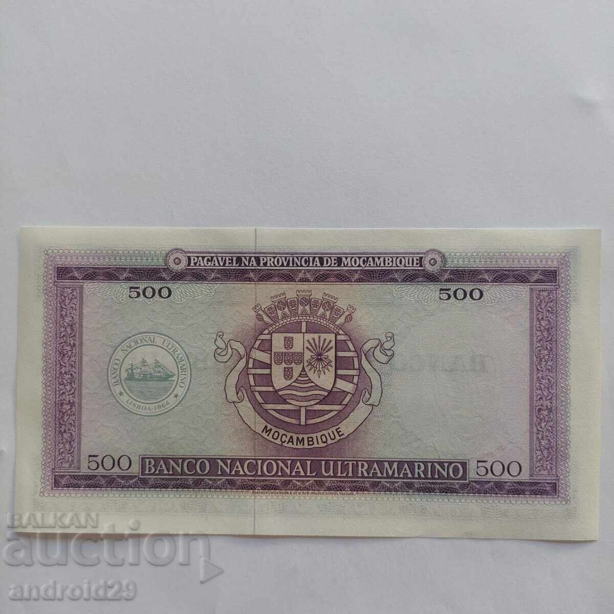 500 Εσκούδος/Escudos 1967g. Μοζαμβίκη/Mozambique - Τραπεζογραμμάτιο UNC με τιμή 3.00 BGN | € 1.53