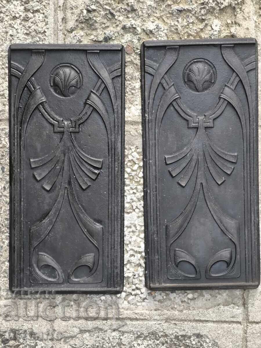 Relief panels in Art Nouveau style, iron