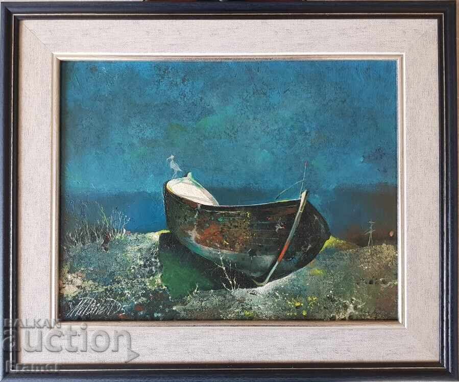 Μίτκο Ντιμιτρόφ 1946-2022 Βάρκα δίπλα στη θάλασσα 1995