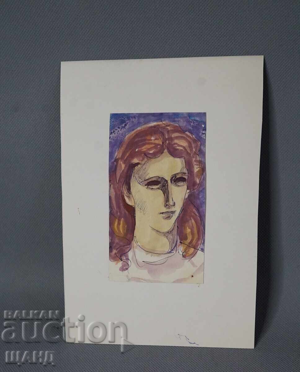 Old Master Painting Watercolor Portrait Maiden Old Master Painting Watercolor Portrait Maiden