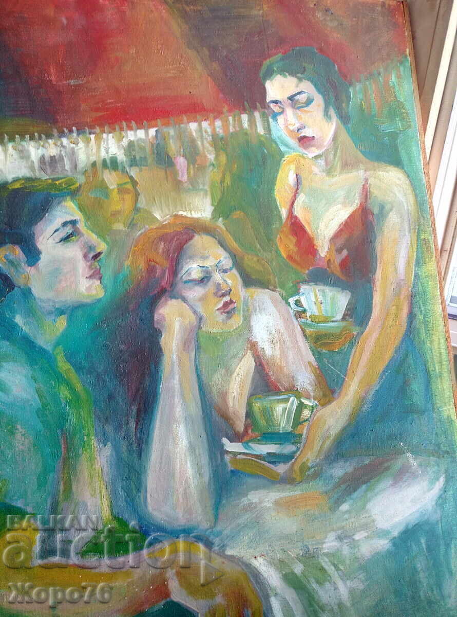 Licitație ISPITĂ Tablou VECHI CU ULEI 80/60cm IMPRESIONIST