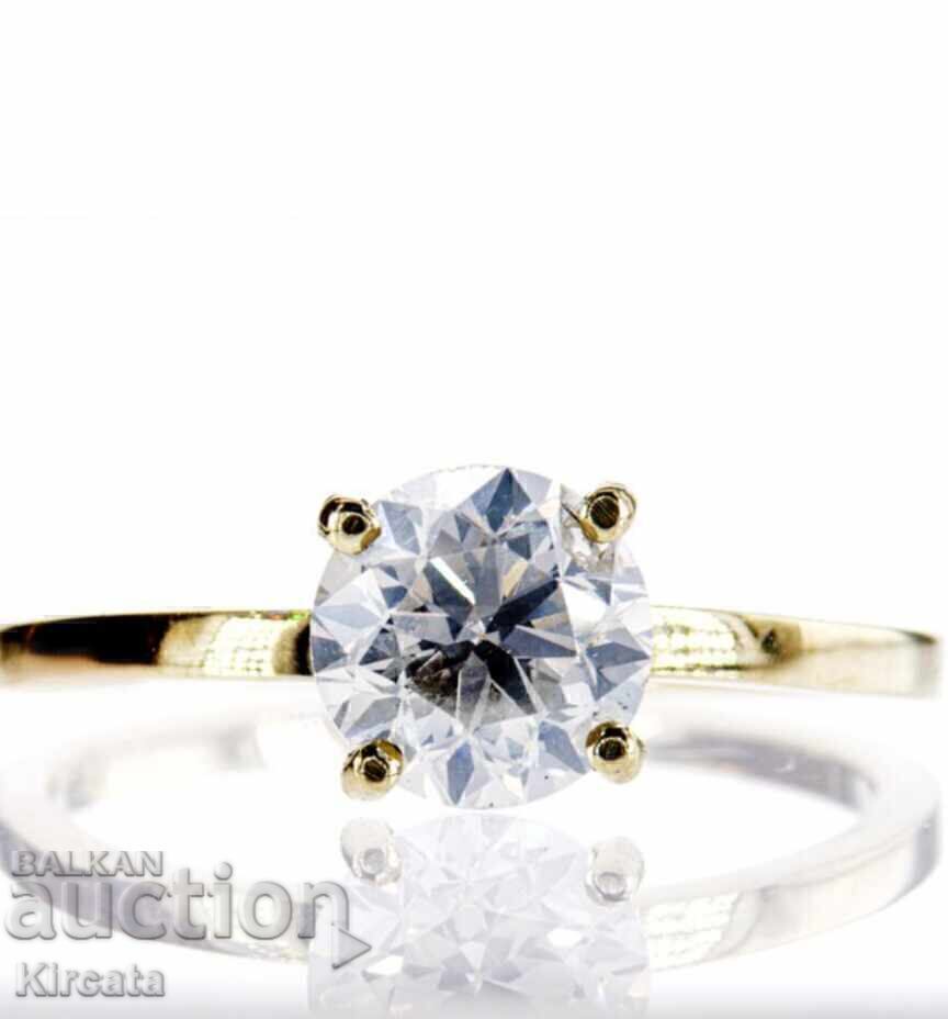 Νέο χρυσό δαχτυλίδι με φυσικό διαμάντι 1.53 ct. Πιστοποιητικό