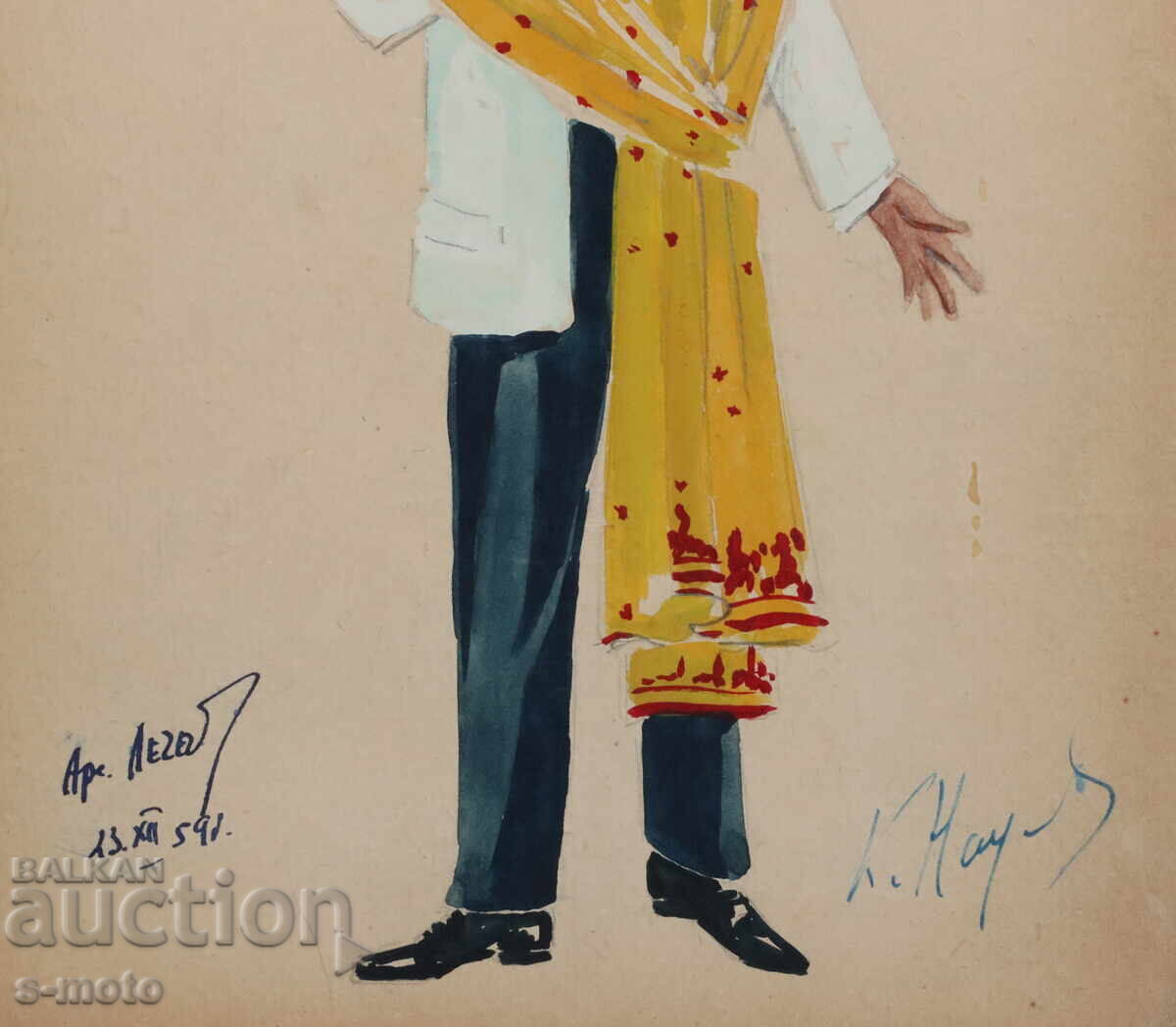 Πίνακας γκουάς σκηνογραφία, μπαλέτο, σχέδιο κοστουμιών 1959 - 7