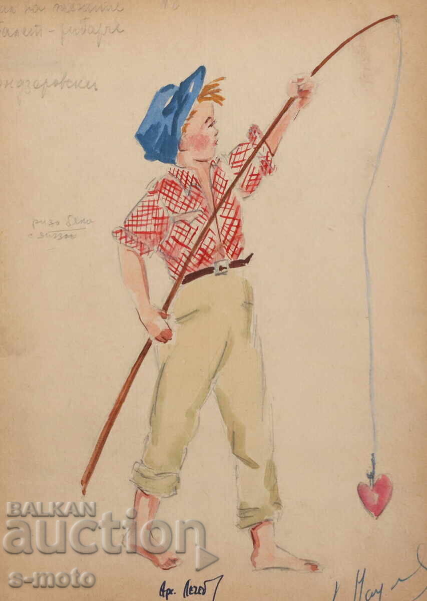 Auction  Gouache painting scenography, ballet, costume design project 1959