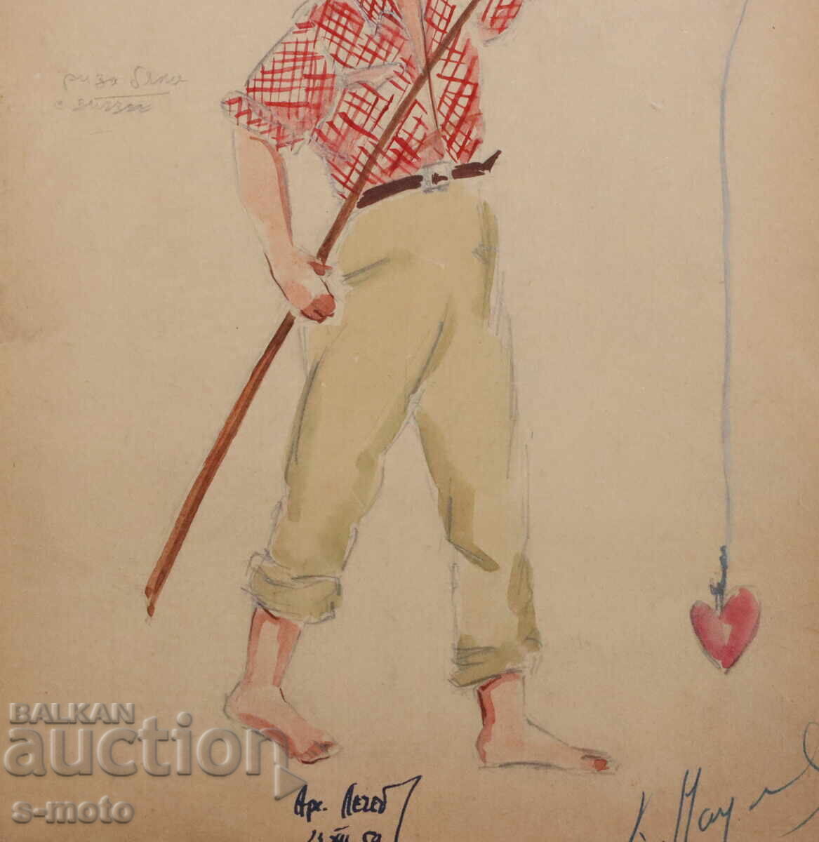 Gouache painting scenography, ballet, costume design project 1959 - 6