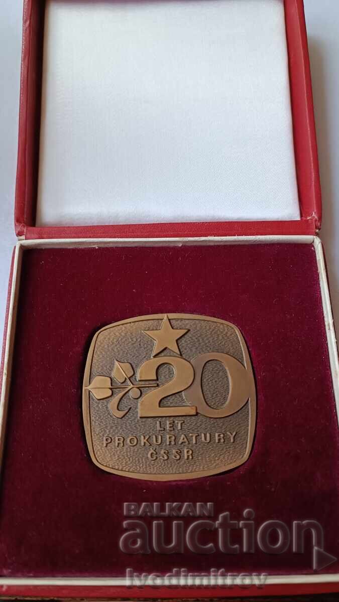 Plachetă 20 de ani ai Procuraturii Cehoslovace