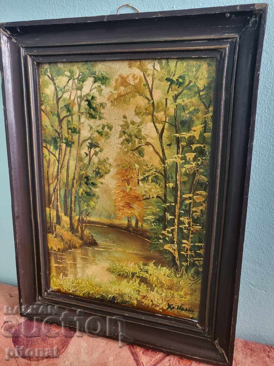 Έργο ζωγραφικής με λάδι σε σκληρό χαρτόνι Χρήστο Ιβανόφ με τιμή 150.00 BGN | € 76.69