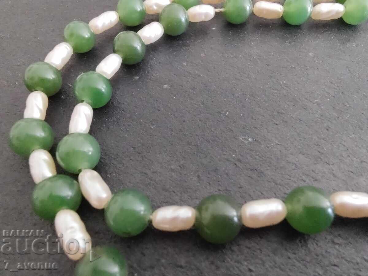 Necklace, natural Jade and natural Pearls 14.06.25 - 5