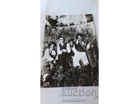 Postcard of Hristo Smirnenski with comrades - 1921