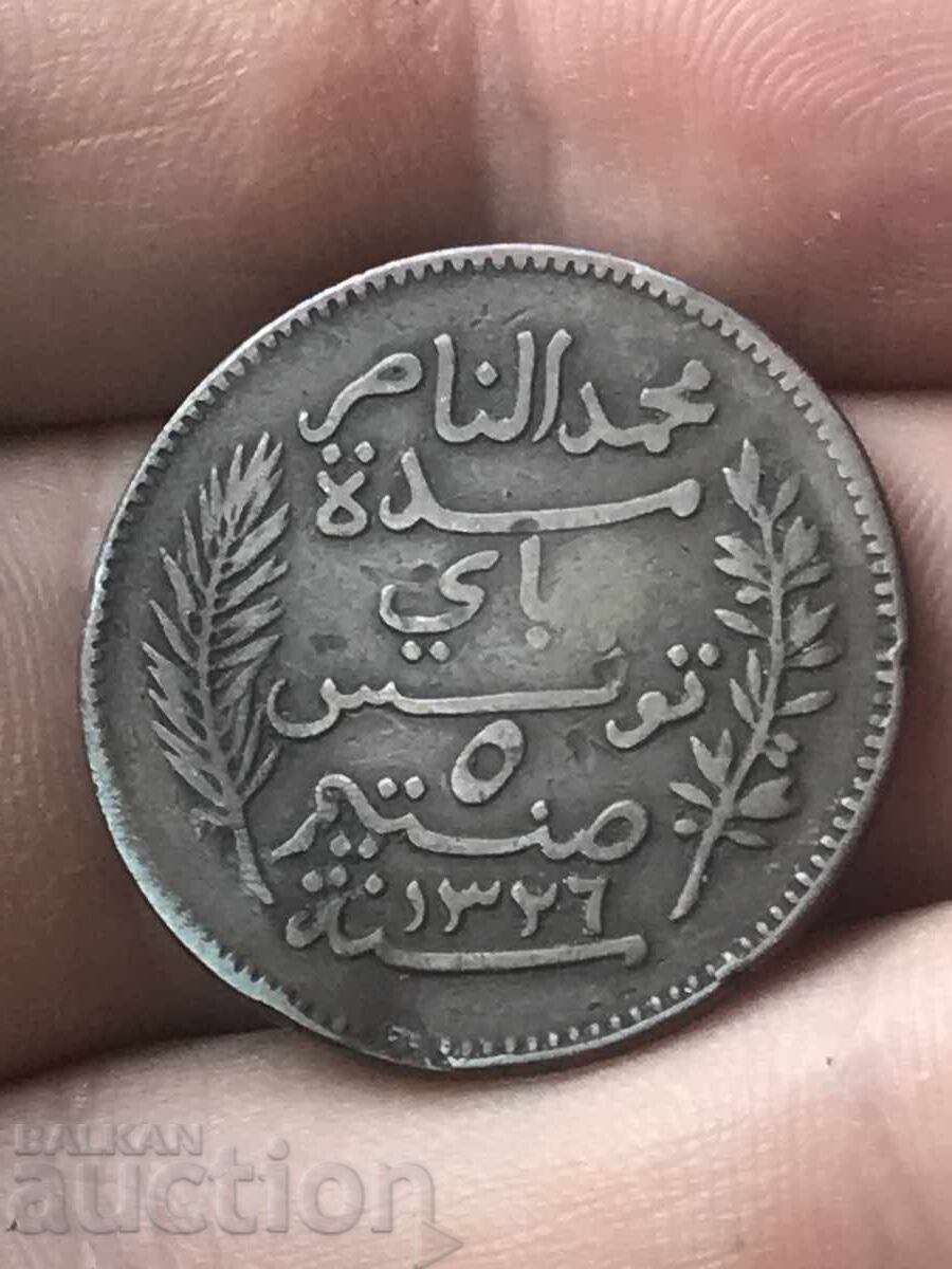 Tunisia 5 Centimes 1326 1908 Tunisia 5 Centimes 1326 1908