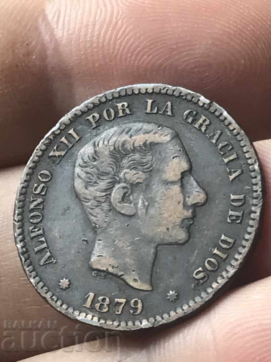 Испания 5 сентимос 1879 Алфонсо XII