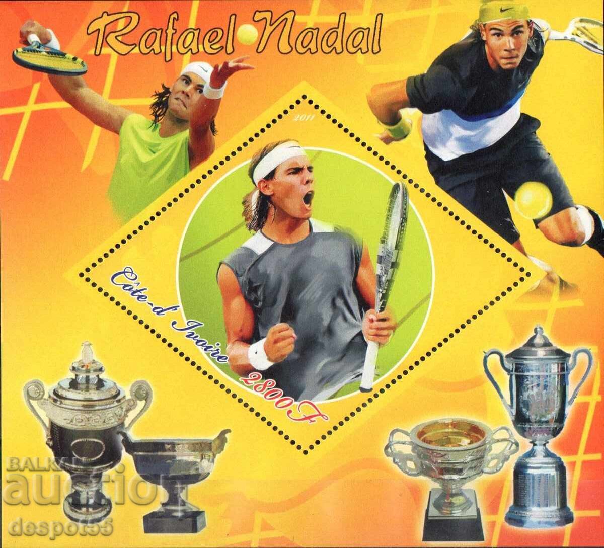 2011. Ακτή Ελεφαντοστού. Ραφαέλ Ναδάλ. Μπλοκ. ΠΑΡΑΝΟΜΟ!