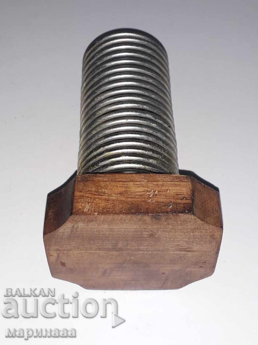 OLD PRAYER BOOK. WOOD, METAL - 5