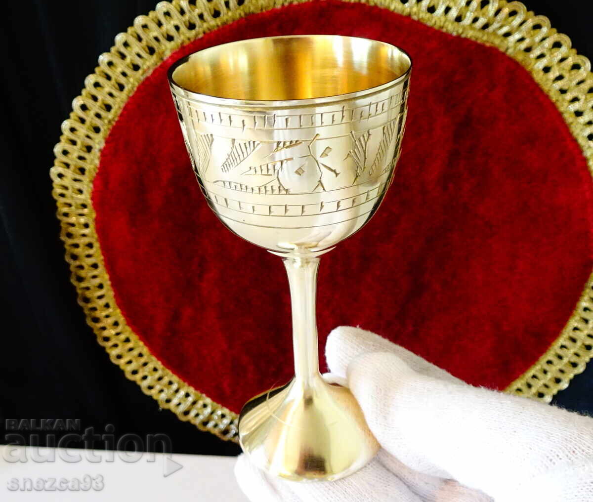 Δημοπρασία Χάλκινα φλιτζάνια για ρακή 100 ml, χαραγμένα, 3 τεμάχια