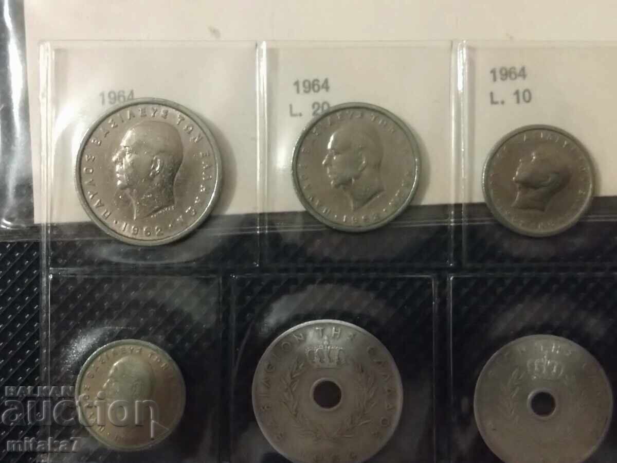 Set monede Grecia, anul 1962-1964 - 6 Set monede Grecia, anul 1962-1964 - 6