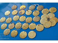 *$*Y*$* LOT BULGARIAN PENDANTIVE CULOARE AUR - EXCELENTE *$*Y*$*